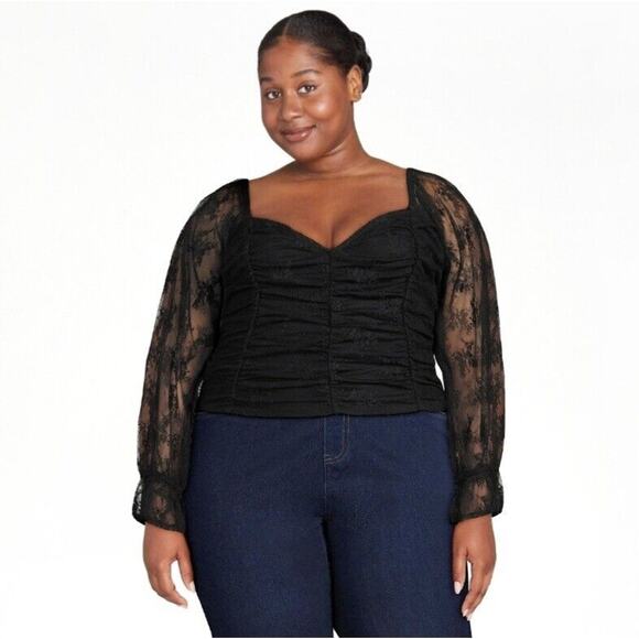 Whimsigoth Floral Lace Dark Romance Fairy Garden Goth Vampy Vampire Top 2X NWT - Picture 2 of 7